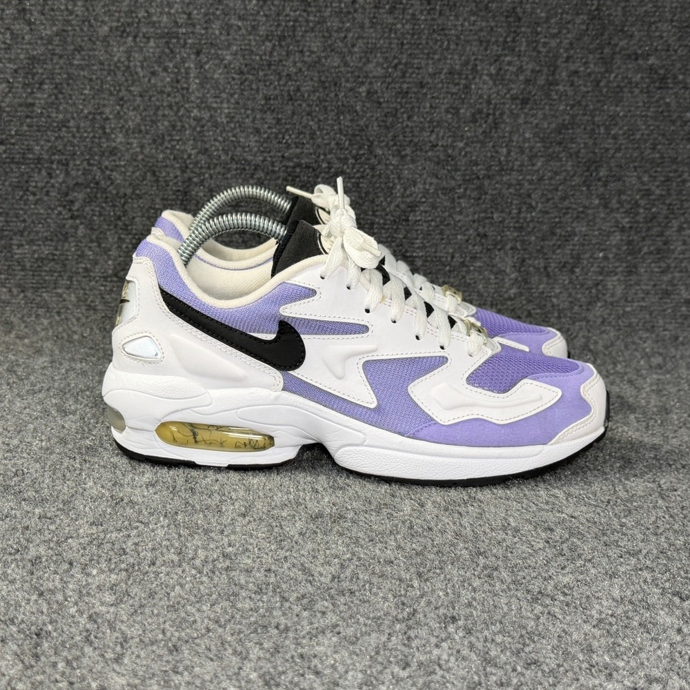 Nike Air Max 2 Light Athletic Shoe Womens 8.5 White Violet Retro Running Sneaker